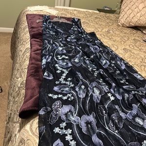 Navy Blue embroidered/sequined special occasion dress.